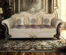 Royal Carved Sofa Set single seater cream with black gold carving Furnish Sofa